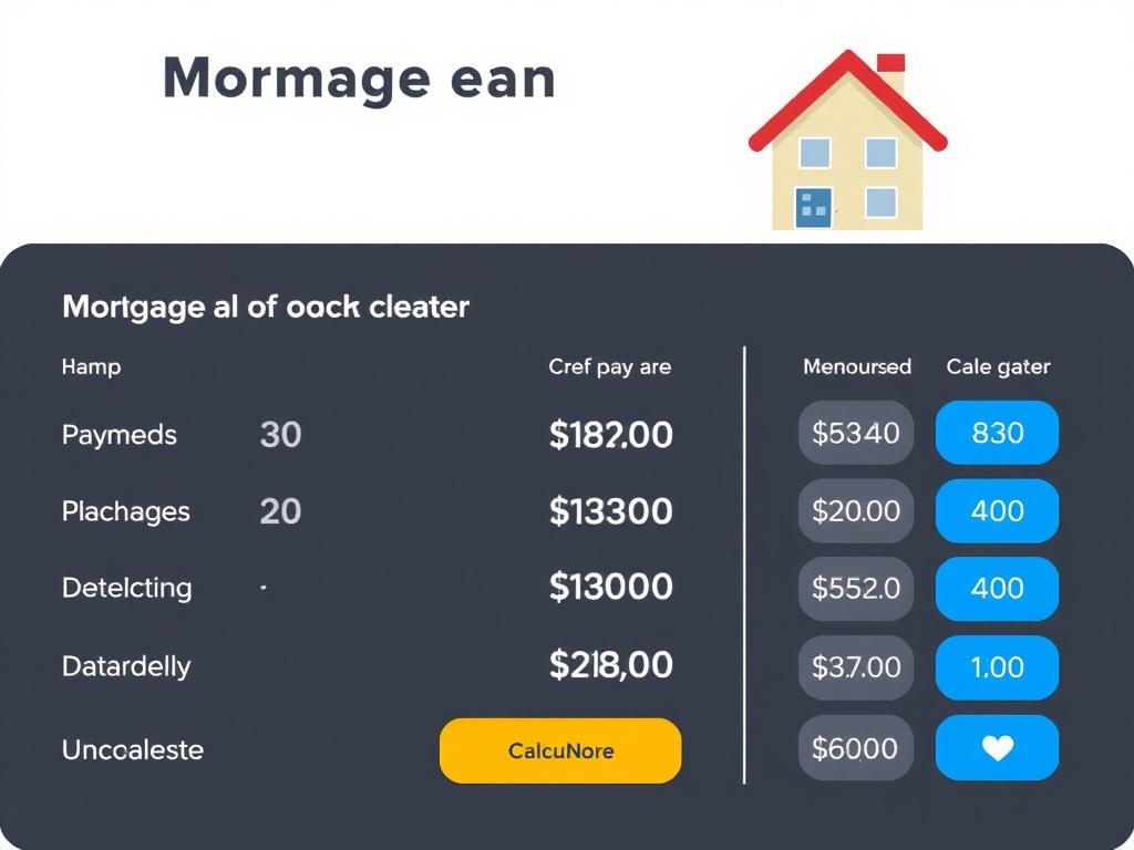 Mortgage payment calculation and comparison of schemes in a convenient calculatorфото